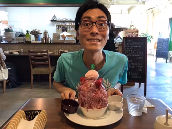 東幡豆産の紅ほっぺのかき氷