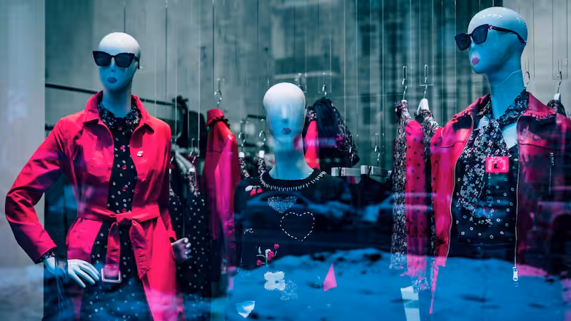 ショーウィンドウの中のマネキン